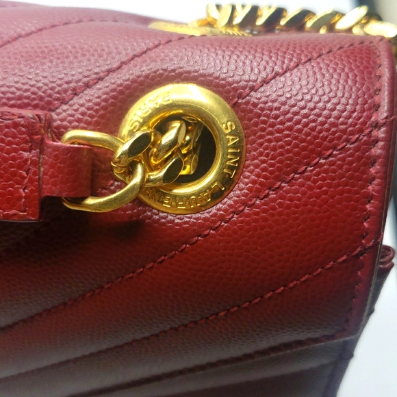 YVES SAINT LAURENT BAG SIZE LARGE COLOR BURGUNDY 100% Authentic NEW - Picture 6 of 12